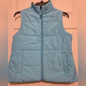 Merona Women's Blue / Green Reversible Puffer Vest . Size L